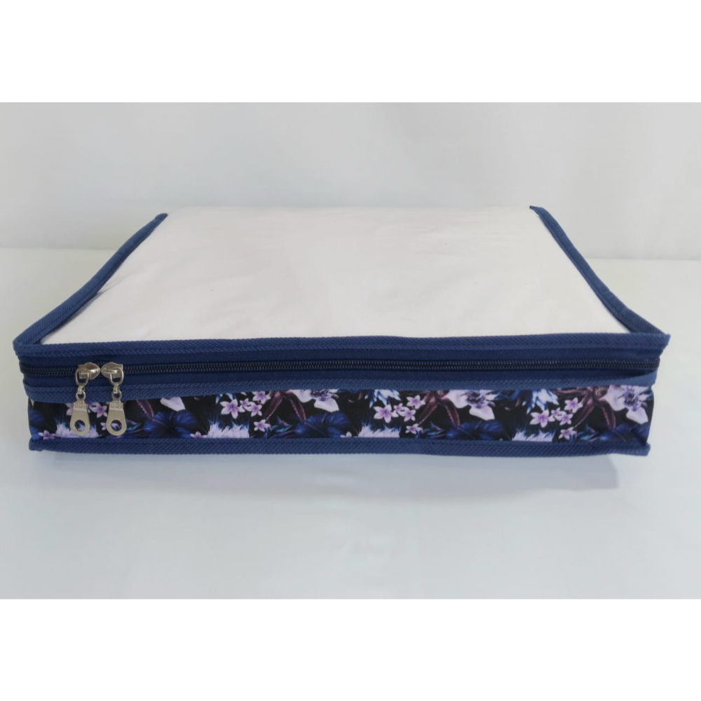 Organizador Guarda Roupa Tam PP Nylon PVC Floral Az zíper