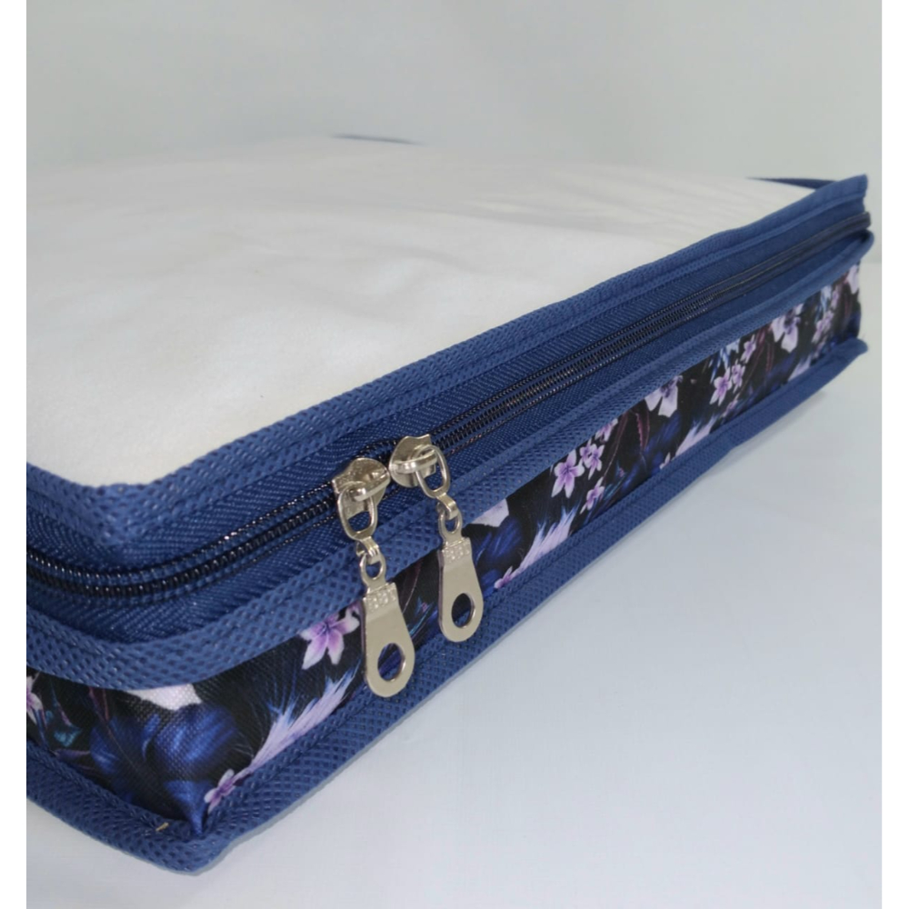 Organizador Guarda Roupa Tam PP Nylon PVC Floral Az zíper