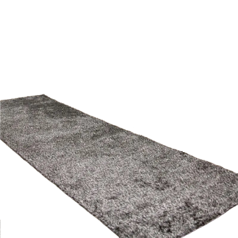 Passadeira 2,00x0,60 Preto Mescla Cinza Shaggy Antiderrap B