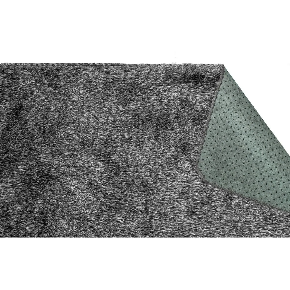 Passadeira 2,00x0,60 Preto Mescla Cinza Shaggy Antiderrap B