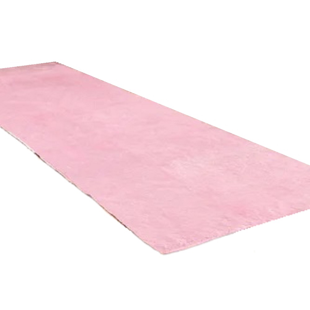 Passadeira 2,00x0,60 Rosa Shaggy Quarto Sala Antiderrap B