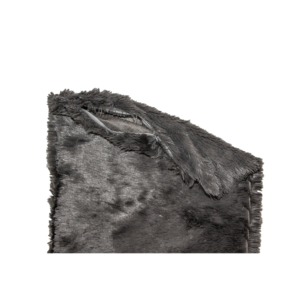 Peseira 2,60x0,60 Preta Shaggy Peluda Premium zíper A