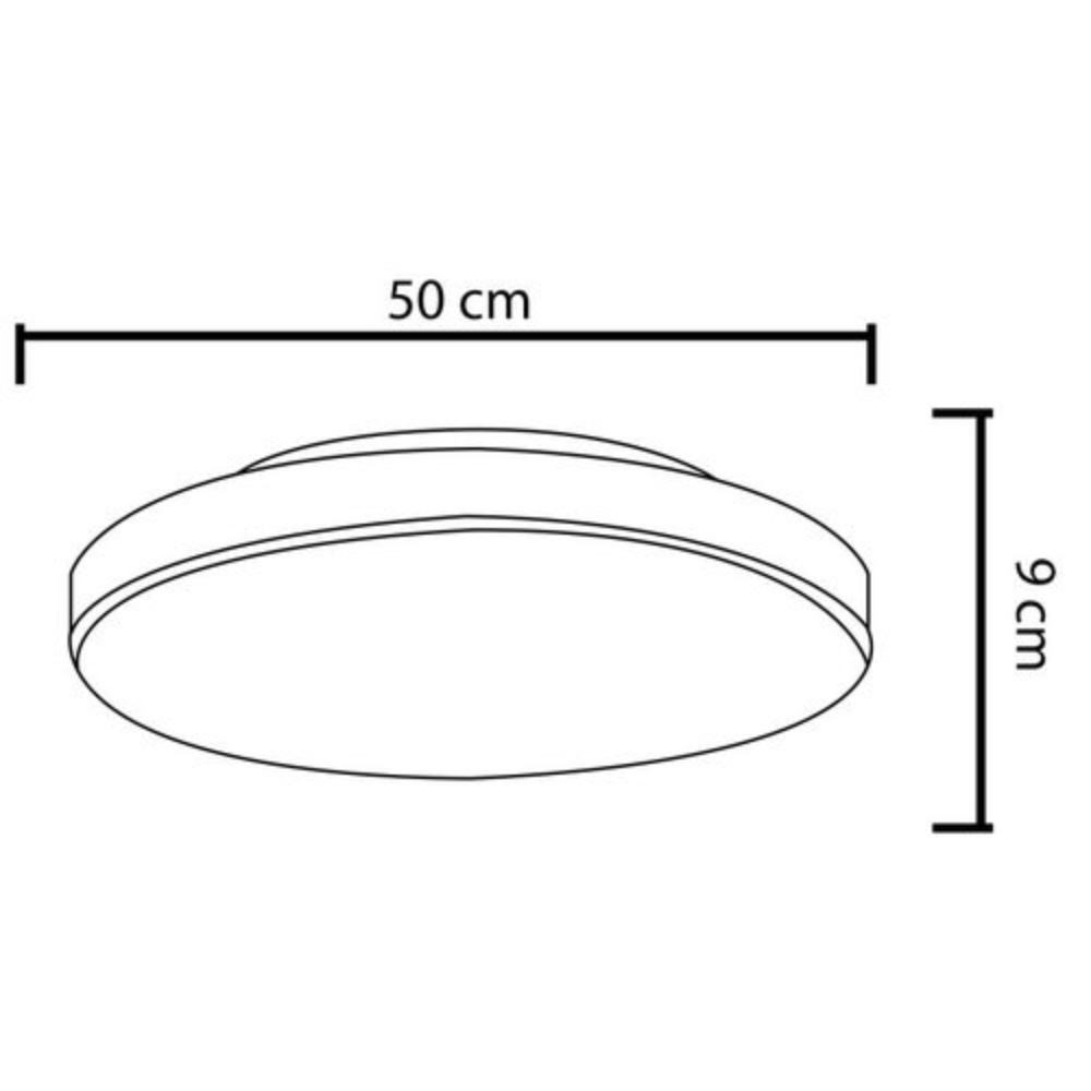 Plafon 7653 Amarelo-50x9 Cm-4l-soq E27 Max 25w-bivolt