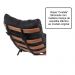 Poltrona Costela Original com Banqueta em Couro Cru Natural Base Branca