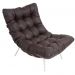 Poltrona Costela Original em Couro Marrom Imbuia Base Branca