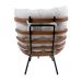 Poltrona Costela Original em Sarja Cru Natural Base Preta