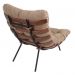 Poltrona Costela Original em Suede Fendi Imbuia Base Preta