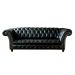 Sofá Chesterfield 3Lug. Mod. B Ecologico Preto