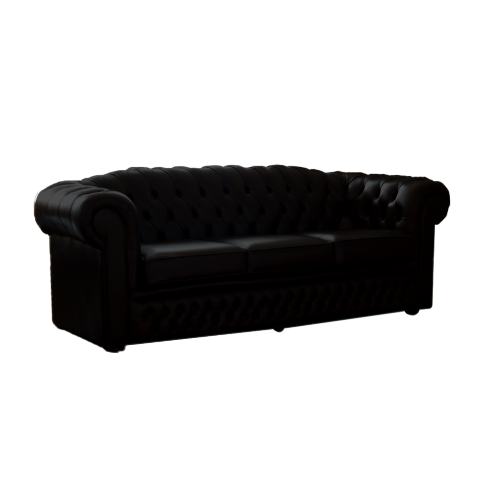 Sofá Chesterfield 3Lug. Mod. E Ecologico Preto