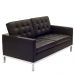 Sofá FK 2 Lugares Couro Natural Preto