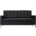 Sofá FK 2 Lugares Couro Natural Preto