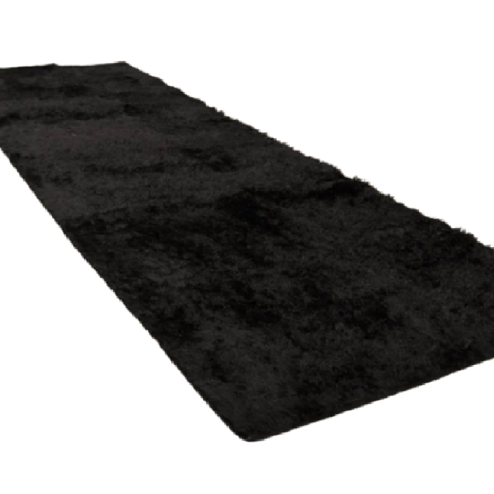 Tapete 2,00x0,60 Preto Shaggy Antiderrapante decoração A