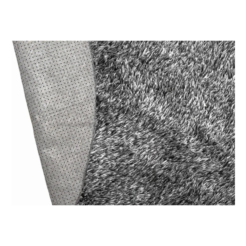 Tapete Redondo 1,50x1,50 Preto Mescla Shaggy Premium luxo B
