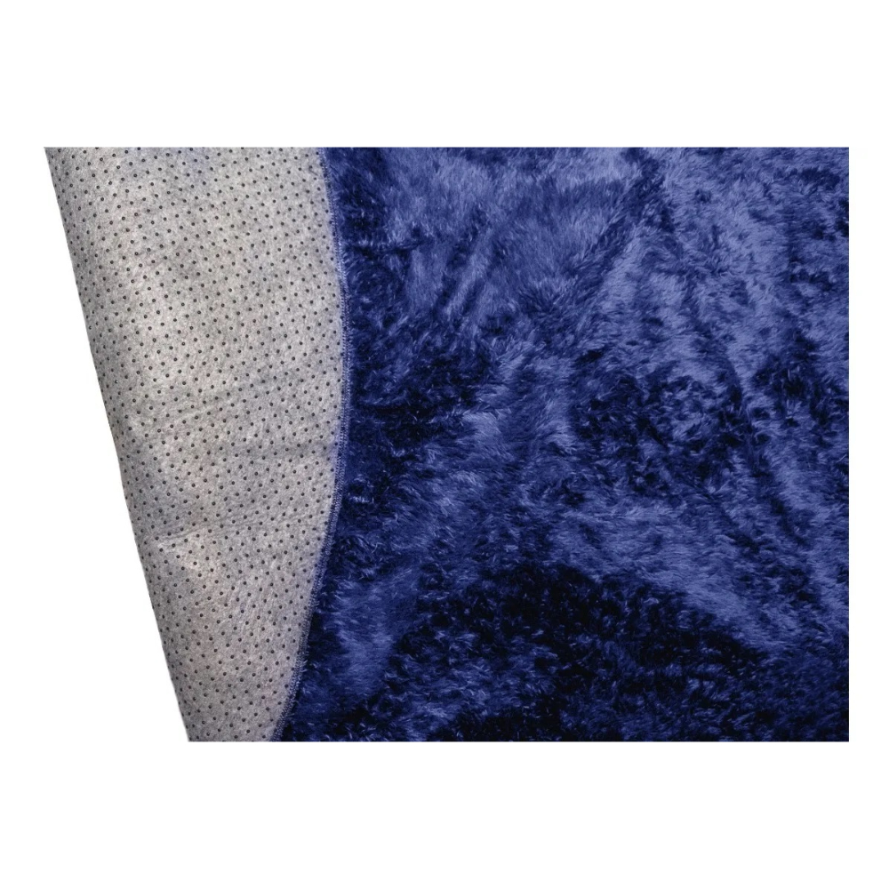 Tapete redondo 1,50x1,50 Azul Shaggy Peludo designer B