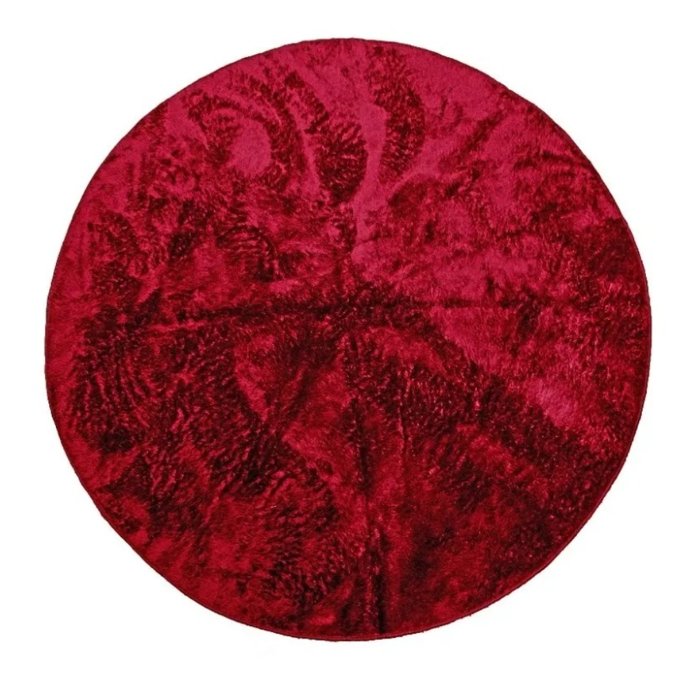 Tapete redondo 1,50x1,50 Bordô Shaggy Felpudo Premium B