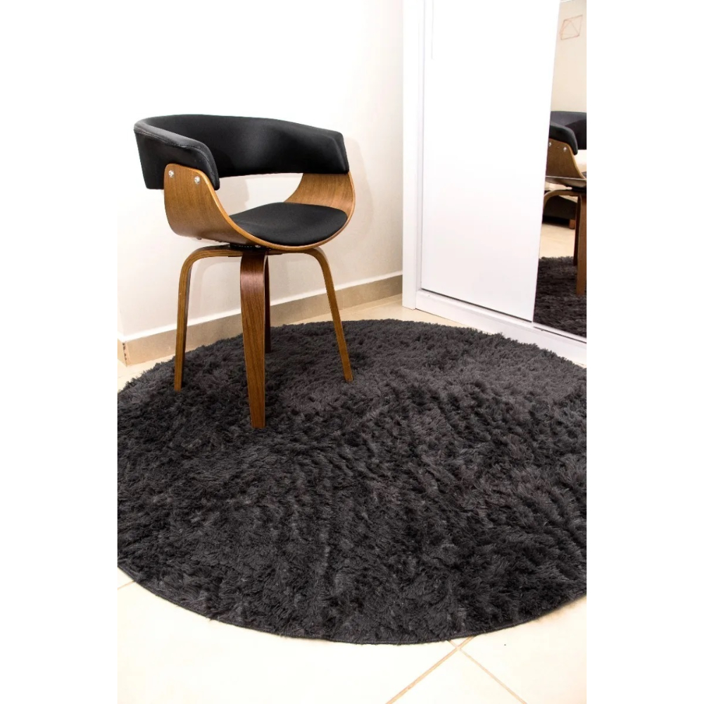 Tapete redondo 1,50x1,50 Grafiti Shaggy Quarto premium A