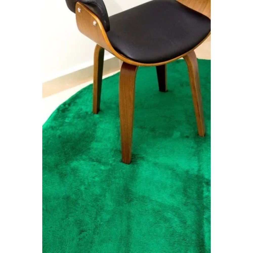Tapete redondo 1,50x1,50 Verde Shaggy Cozinha Felpudo B