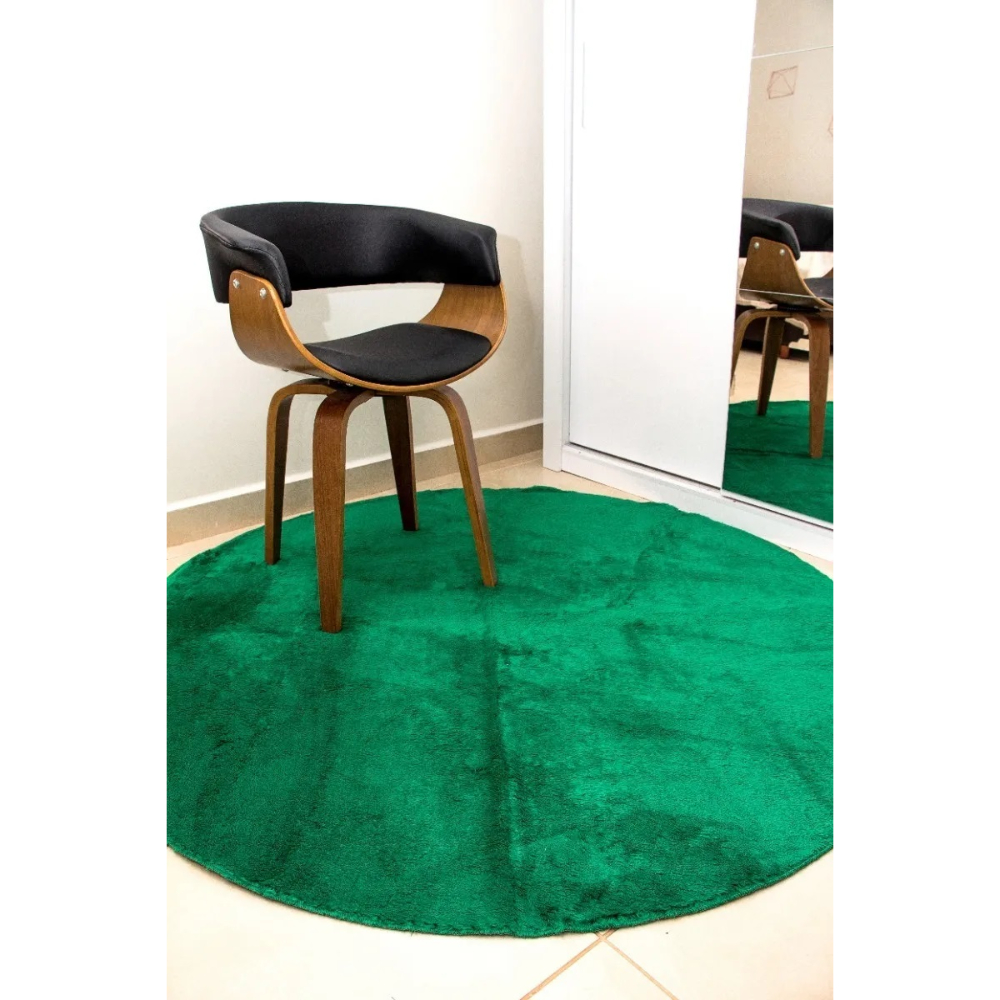 Tapete redondo 1,50x1,50 Verde Shaggy Felpudo Premium B
