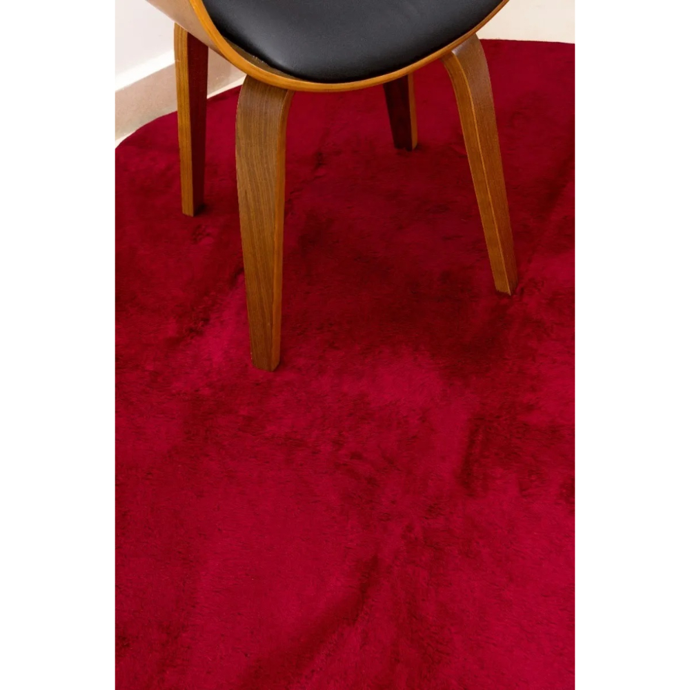 Tapete redondo 1,50x1,50 Vinho Shaggy Antiderrapante B