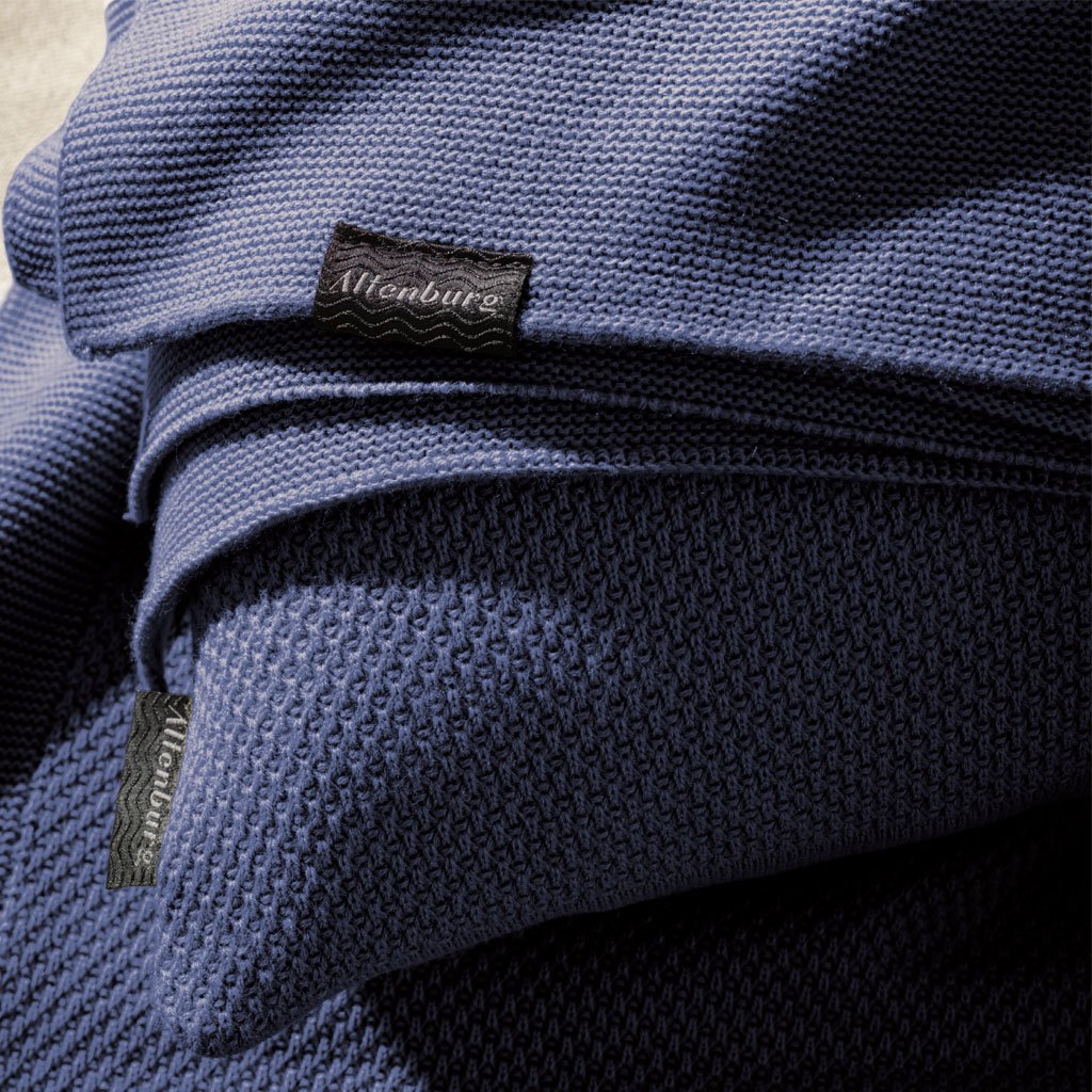 Almofada Domus Altenburg Tricot Decorativa 45x45cm Azul Náutica