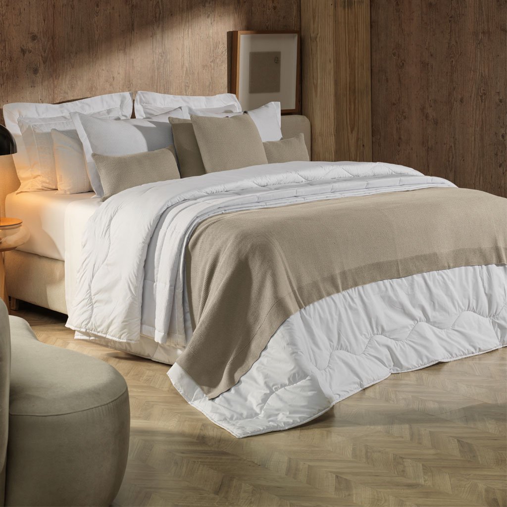 Almofada Domus Altenburg Tricot Decorativa 45x45cm Bege Cotone
