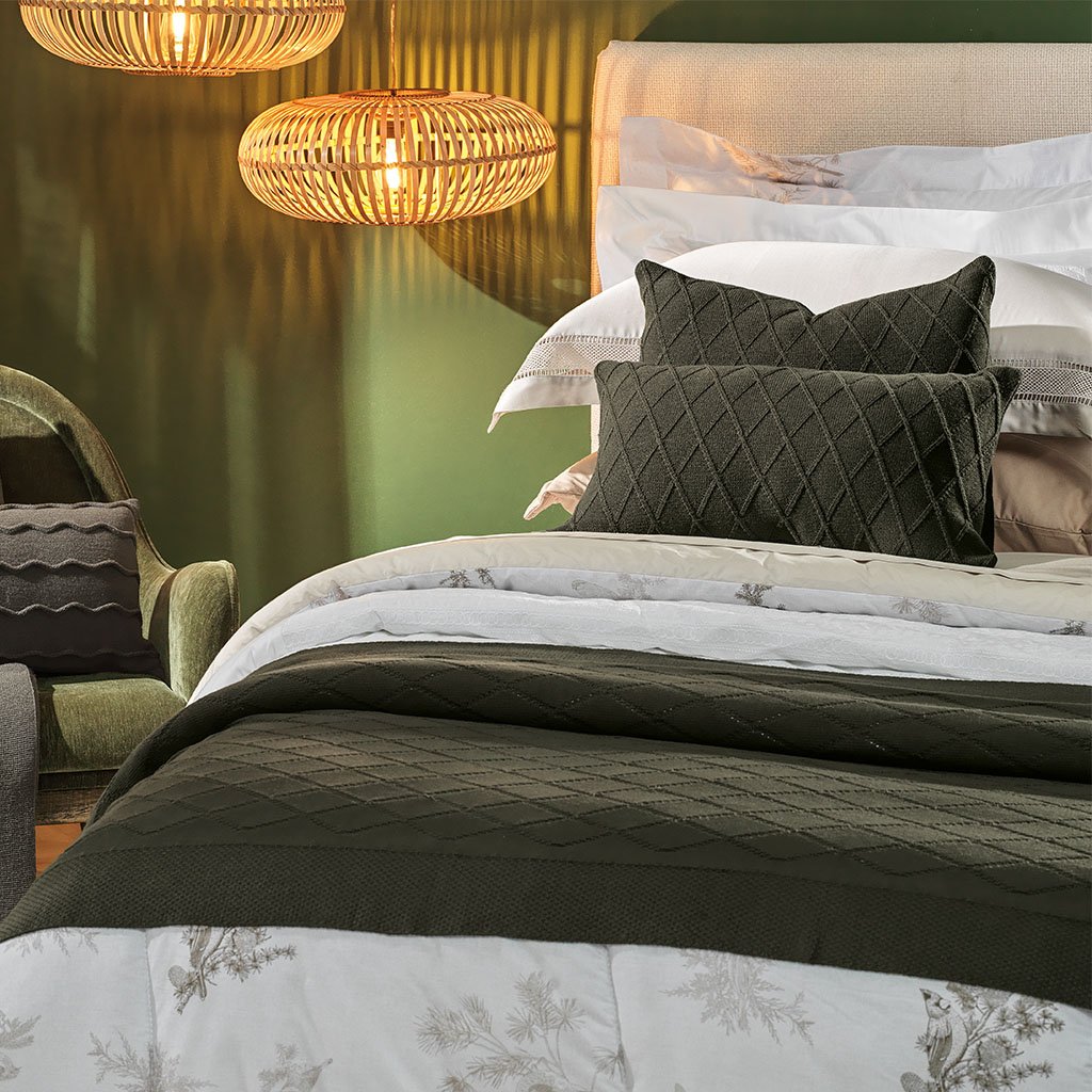 Almofada Domus Altenburg Tricot Decorativa 45x45cm Verde Bosque