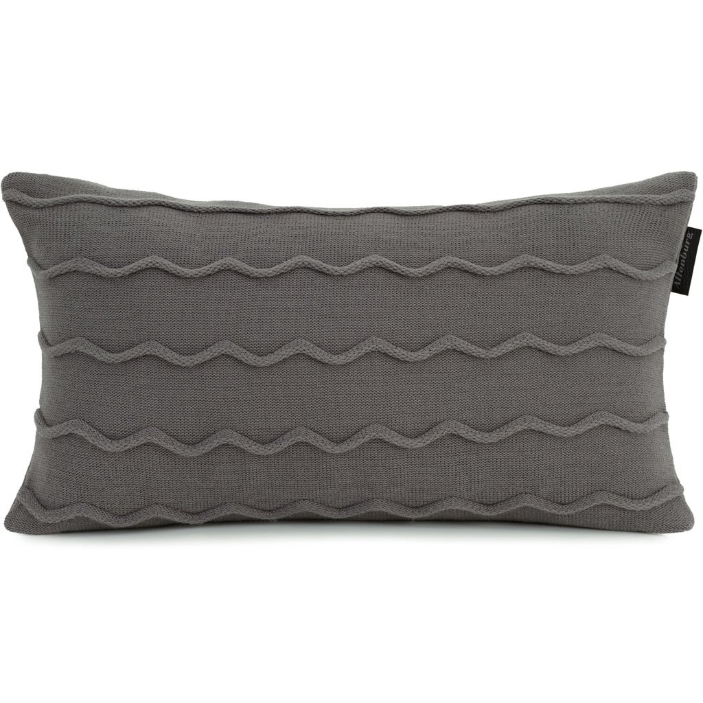 Almofada Serenité Altenburg Tricot Decorativa 30x50cm Cinza Aço