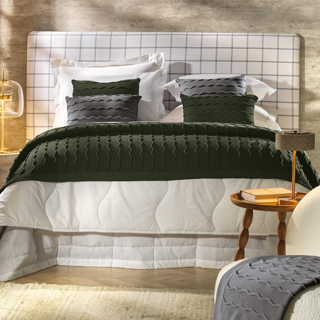 Almofada Serenité Altenburg Tricot Decorativa 30x50cm Cinza Aço