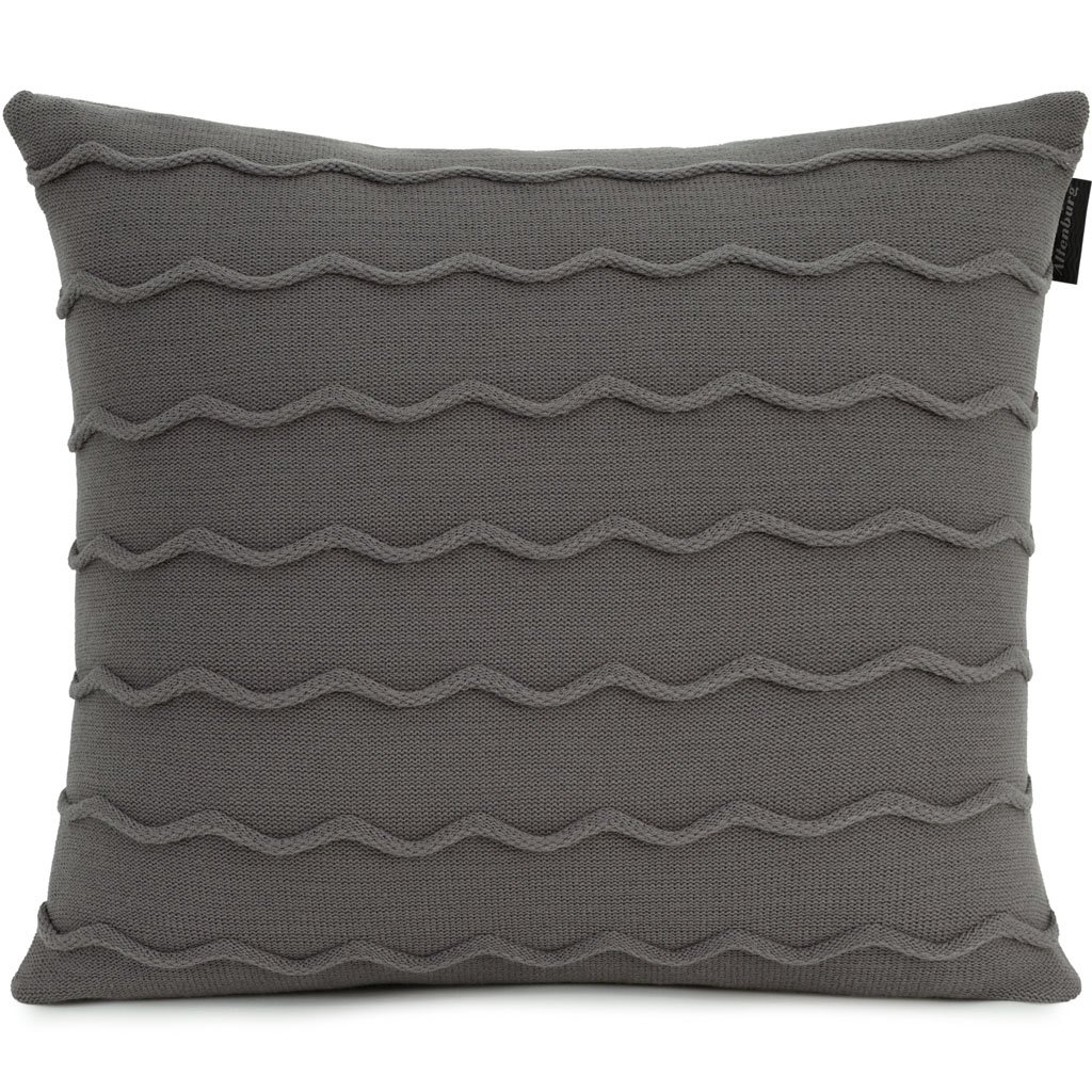 Almofada Serenité Altenburg Tricot Decorativa 45x45cm Cinza Aço