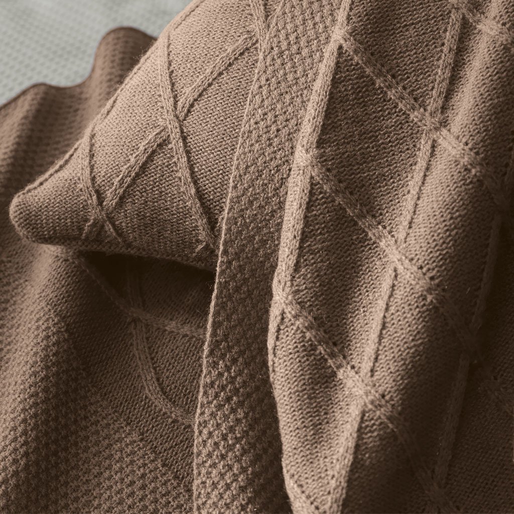 Almofada Serenité Altenburg Tricot Decorativa 45x45cm Marrom Mocha