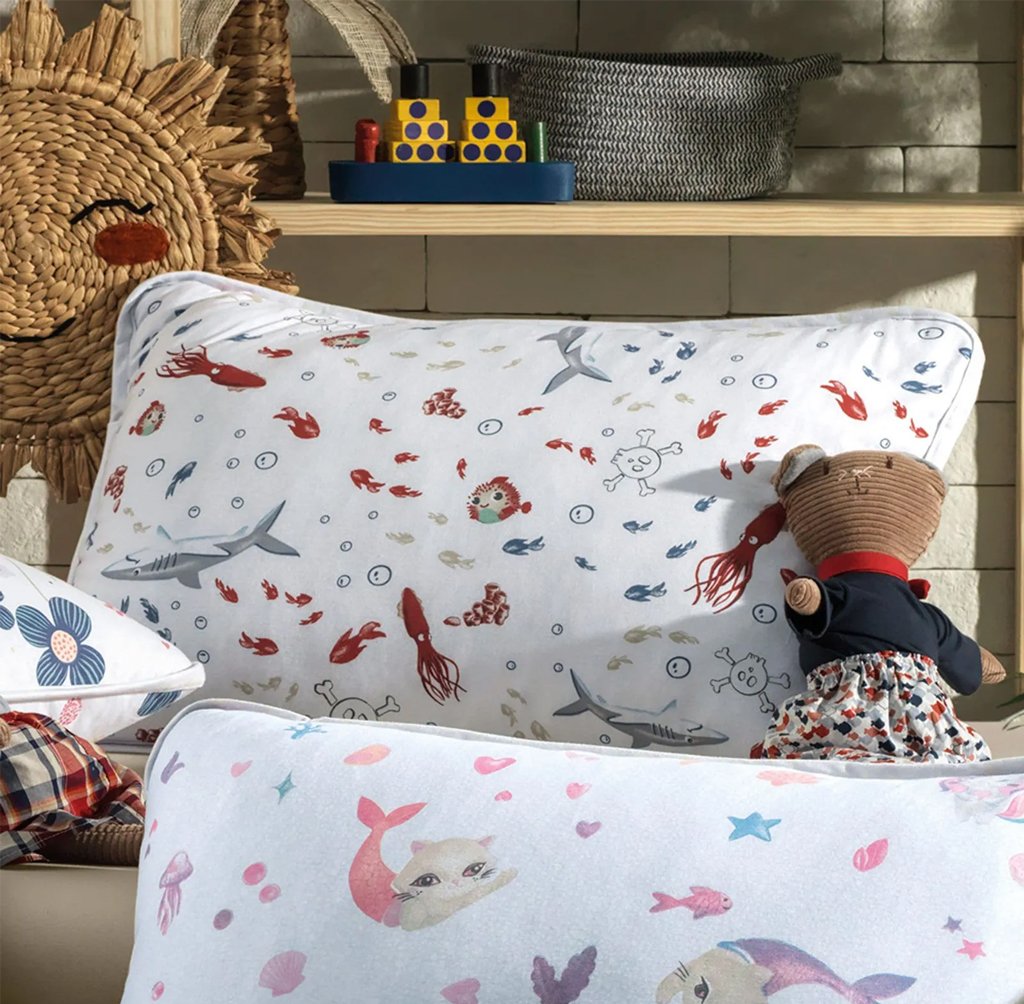 Fronha Mundo Kids Altenburg Malha 100% Algodão 50x70cm Náutico