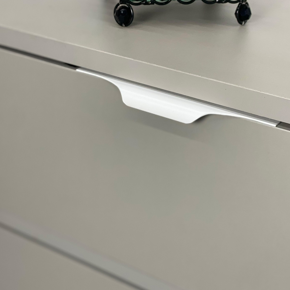 Kit 10 Puxadores para Móveis Wave Cava Alumínio Branco 180mm Aluminium Decor