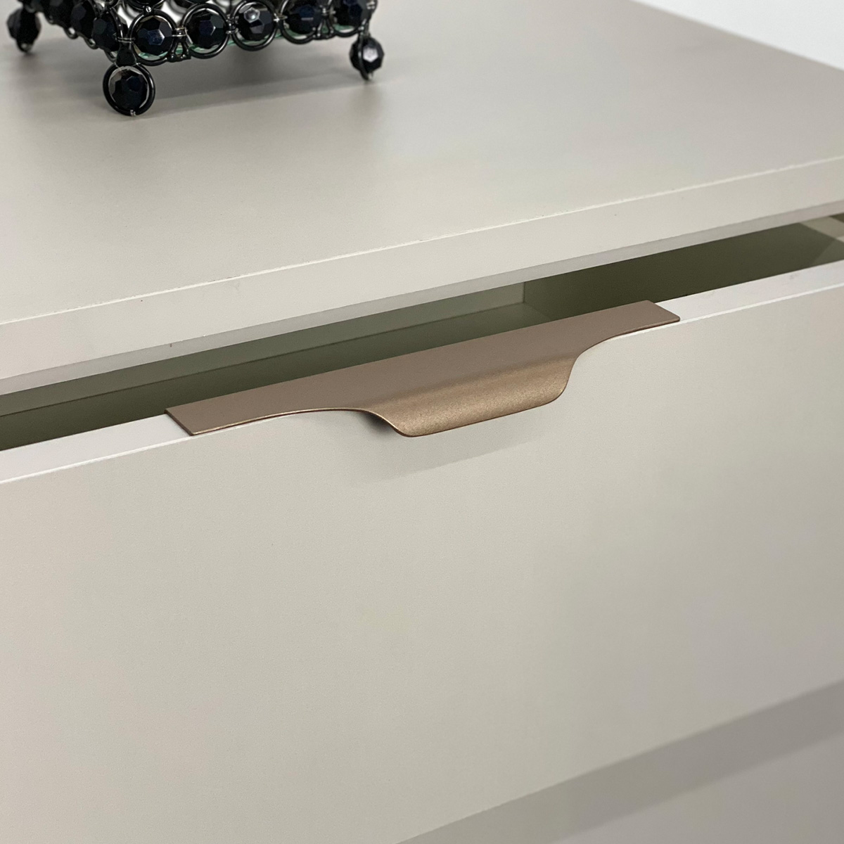 Kit 50 Puxadores para Móveis Wave Cava Alumínio Ouro Envelhecido 180mm Aluminium Decor
