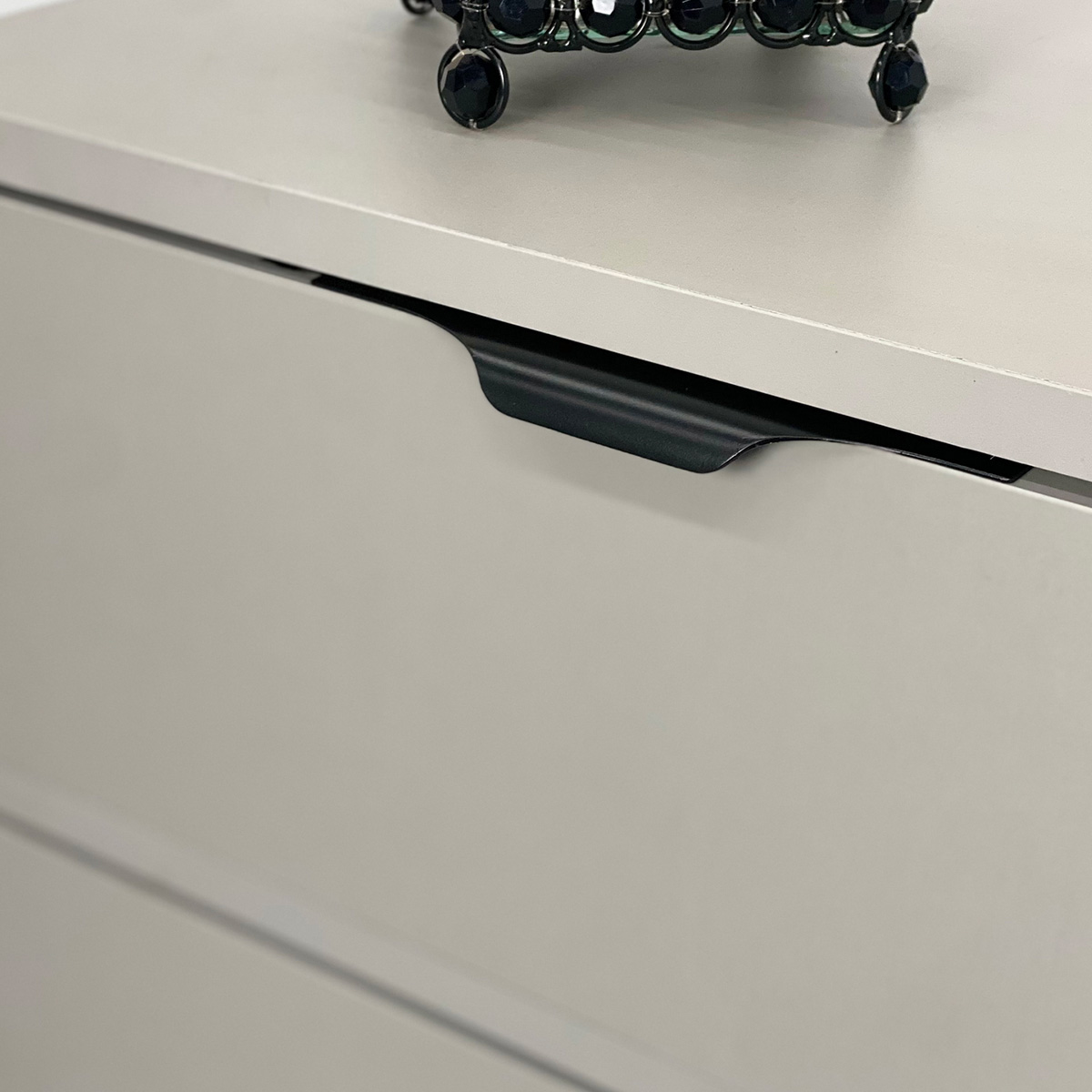 Kit 50 Puxadores para Móveis Wave Cava Alumínio Preto 180mm Aluminium Decor