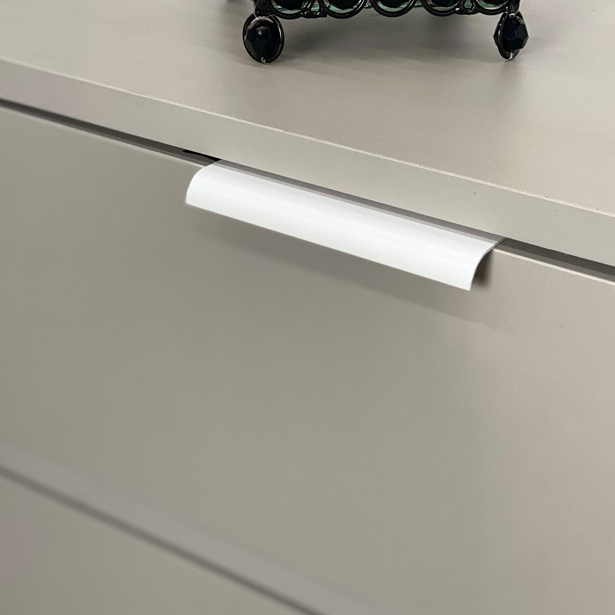 Kit 50 Puxadores para Móveis Wave Reto Alumínio Branco 125mm Aluminium Decor