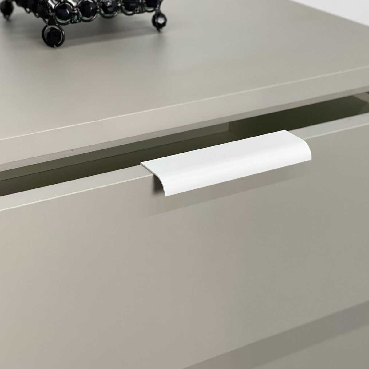 Kit 50 Puxadores para Móveis Wave Reto Alumínio Branco 125mm Aluminium Decor