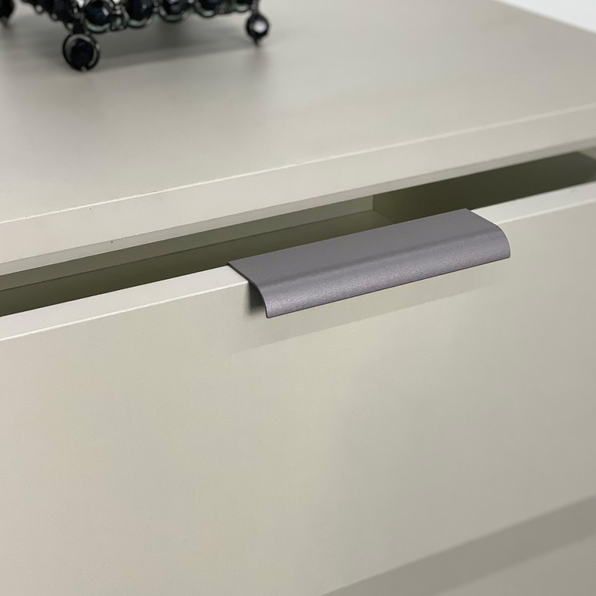 Kit 50 Puxadores para Móveis Wave Reto Alumínio Titânio 125mm Aluminium Decor