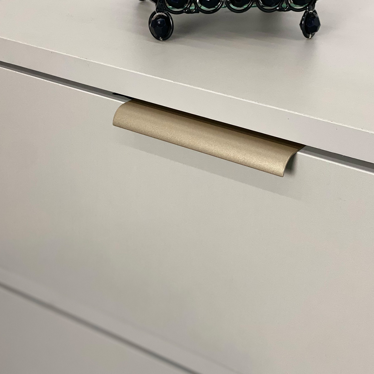 Puxador para Móveis Wave Reto Alumínio Champagne 125mm Aluminium Decor