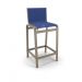 Kit 2 Banquetas Altas bancada Alumínio Fendi Tela Azul