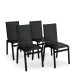 Kit 4 Cadeira Jantar Gourmet Alumínio Preto Tela Preto