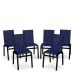 Kit 6 Cadeiras Jantar Gourmet Alumínio Preto Tela Azul