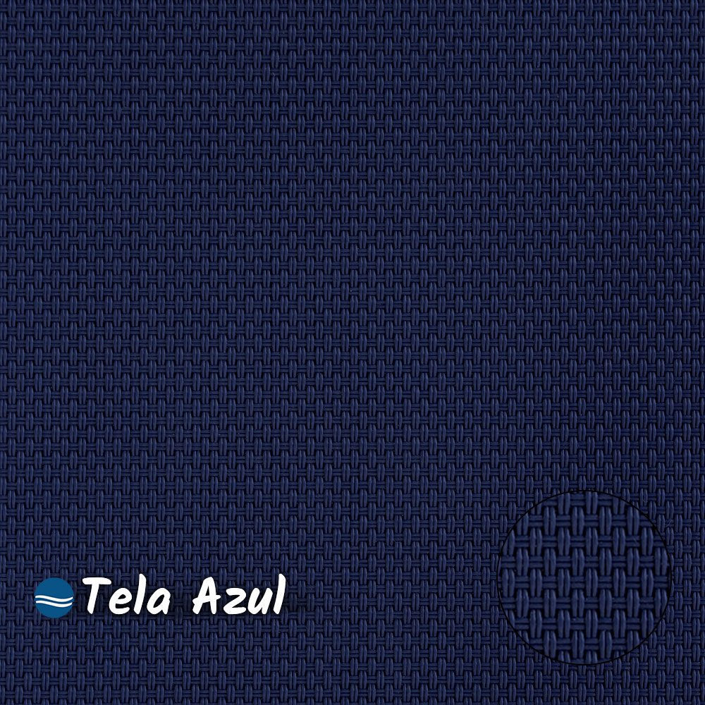 Kit 6 Cadeiras Jantar Gourmet Alumínio Preto Tela Azul