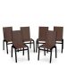 Kit 6 Cadeiras Jantar Gourmet Alumínio Preto Tela Marrom