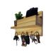 Porta Chaves Madeira Pinus com Suporte para Documentos