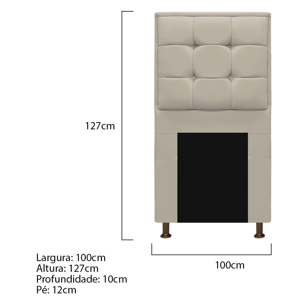 Cabeceira Copenhague 100 cm Solteiro Corano Bege - Amarena Móveis