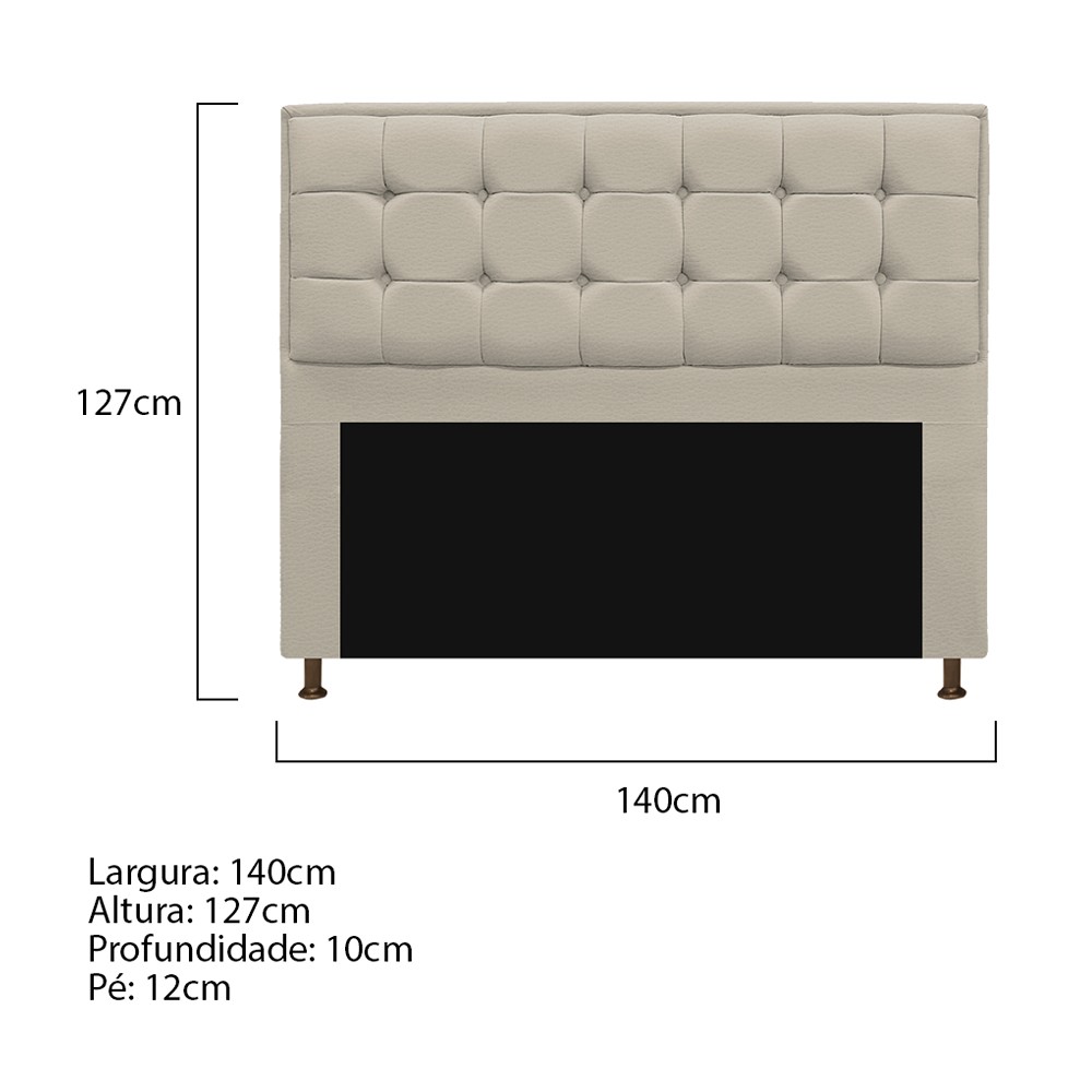 Cabeceira Copenhague 140 cm Casal Corano Bege - Amarena Móveis
