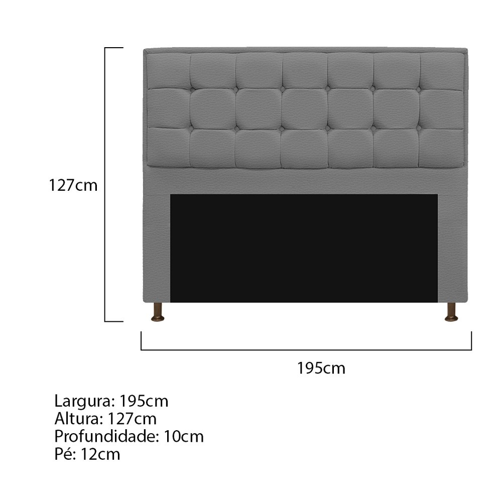 Cabeceira Copenhague 195 cm King Size Corano Cinza - Amarena Móveis