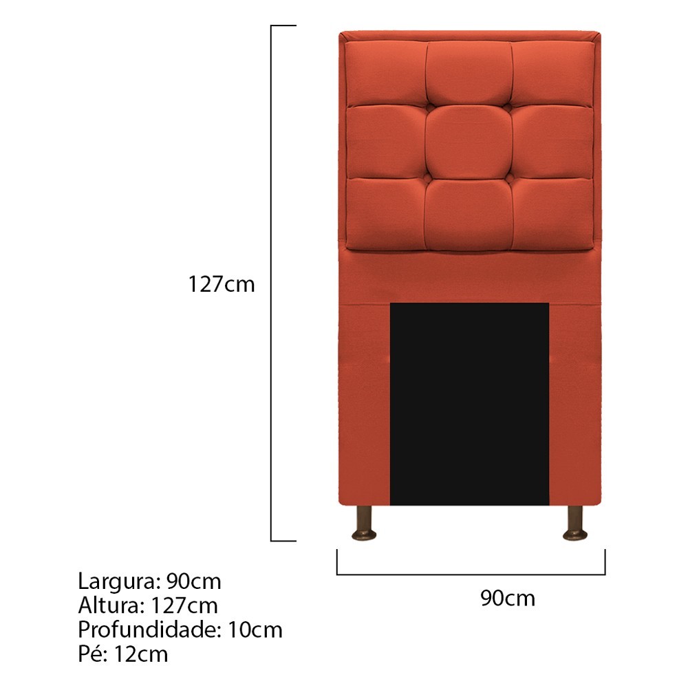 Cabeceira Copenhague 90 cm Solteiro Suede Terracota - Amarena Móveis