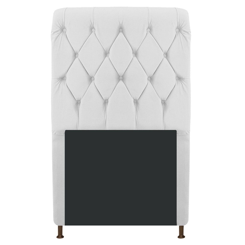 Cabeceira Estofada Cristal 100 cm Solteiro Com Capitonê Corano Branco - Amarena Móveis