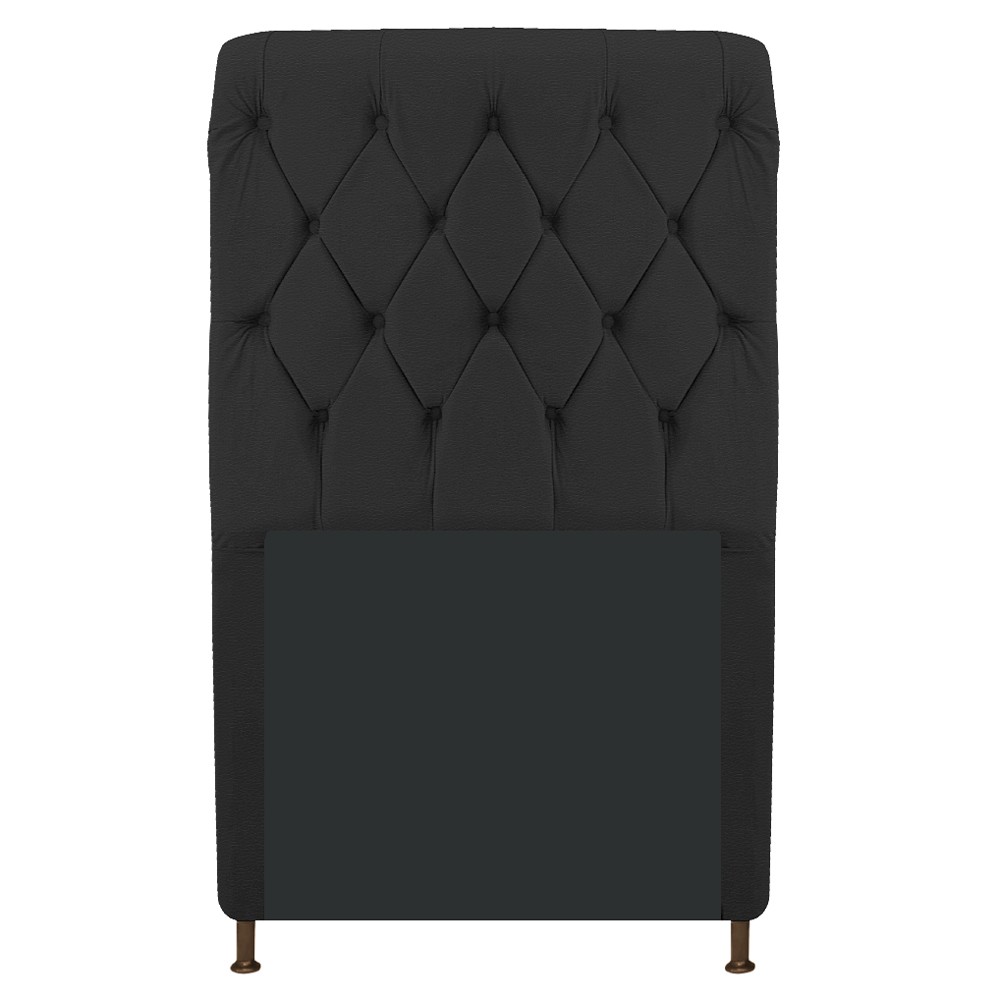 Cabeceira Estofada Cristal 100 cm Solteiro Com Capitonê Corano Preto- Amarena Móveis